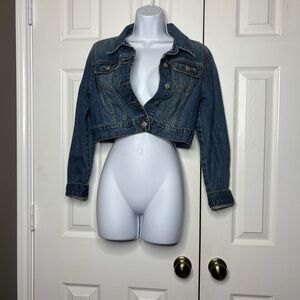Vintage 2007 Old Navy Size S Cropped Denim Jacket Fitted